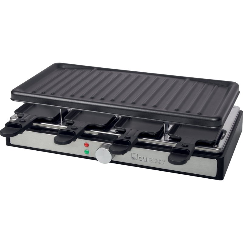 CLATRONIC raclette grill, 1400 watt, silver/black